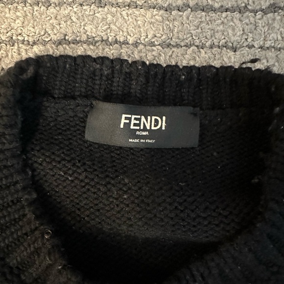 Fendi Black Crewneck Sweater for Men - Picture 9 of 12